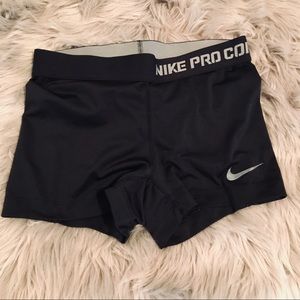 Black Gray Nike Pro Dri Fit Combat Shorts